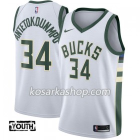 Dres Milwaukee Bucks Giannis Antetokounm 34 Nike 2017-18 Bijela Swingman - Dječji